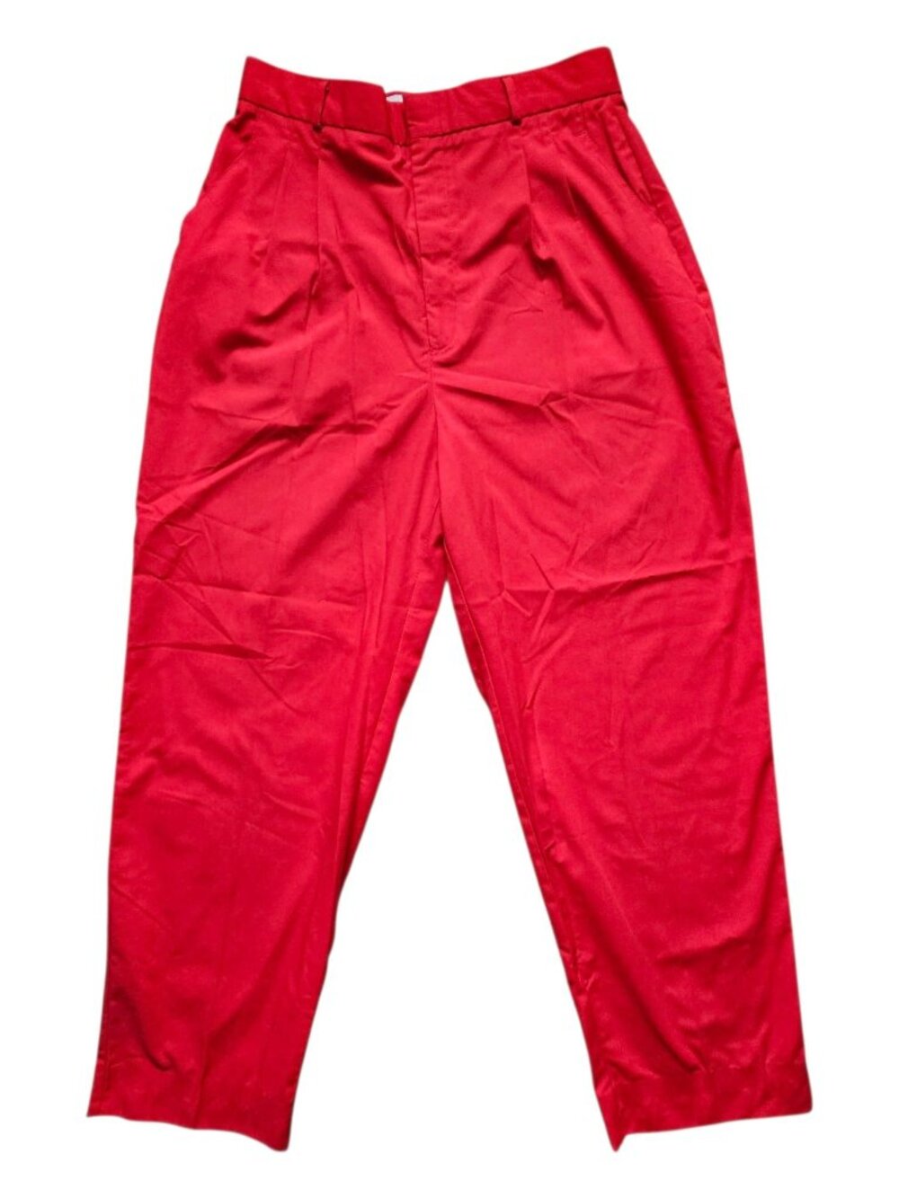 70s Lord Isaacs red pleated high rise trousers